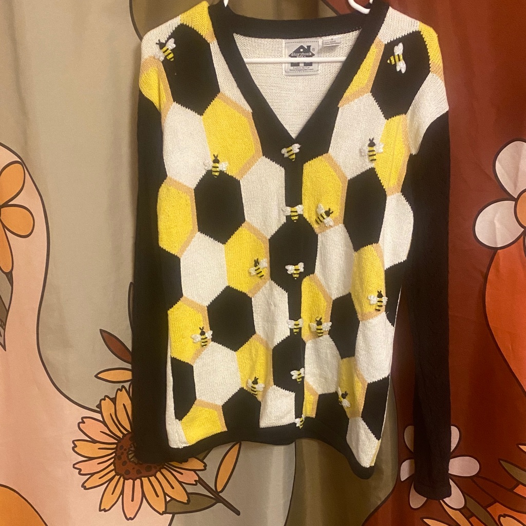Storybook Knits Honeycomb Bee Cardigan